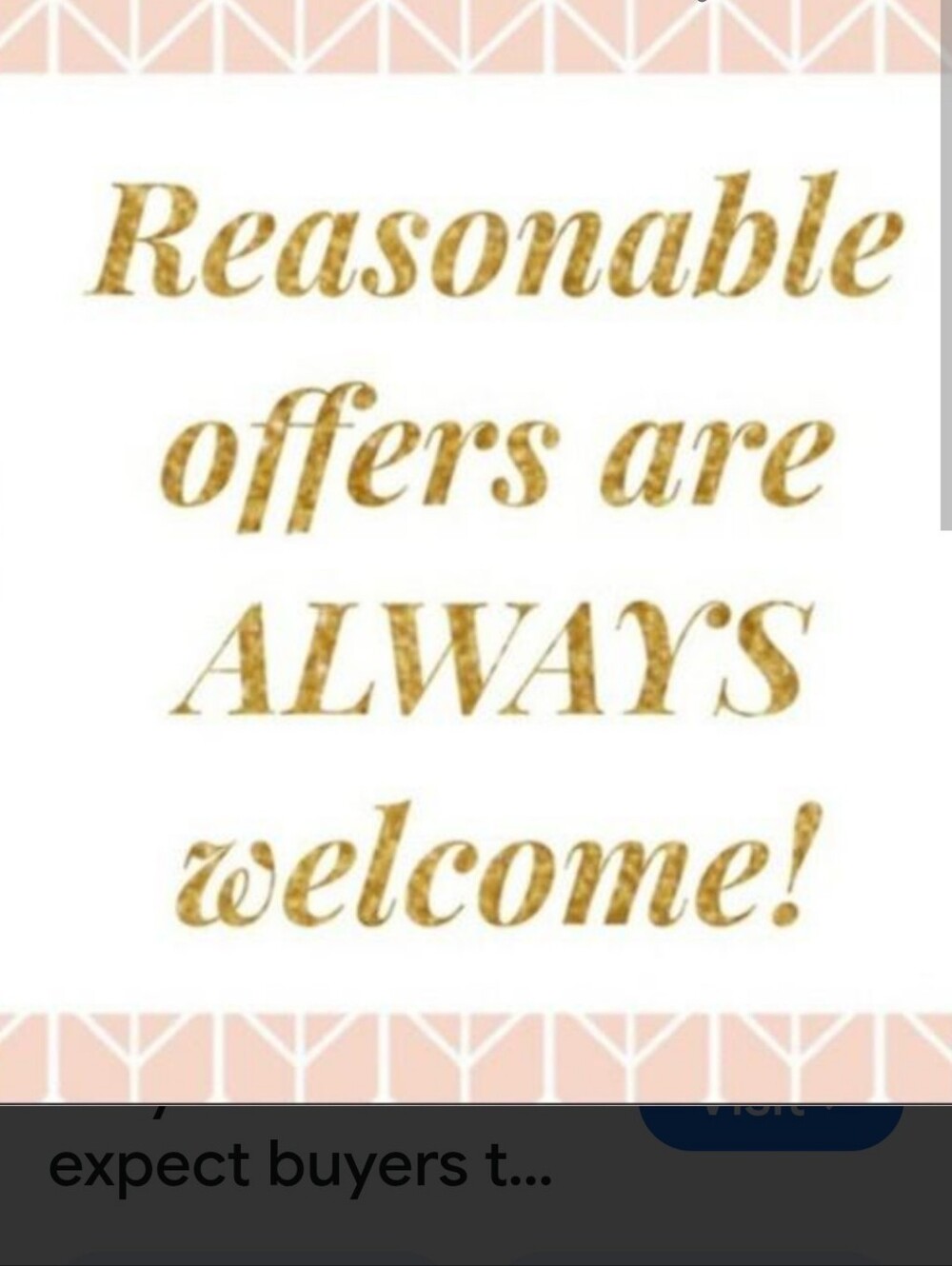 Gold Typography Wall Art Print - 'Reasonable Offers Are Always Welcome'